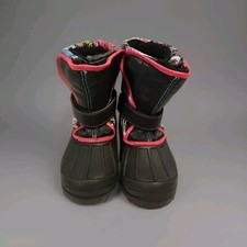 Athletech Girls Size 2 Snow Boots Insulated Adjustable Hook Loop Closure EUC
