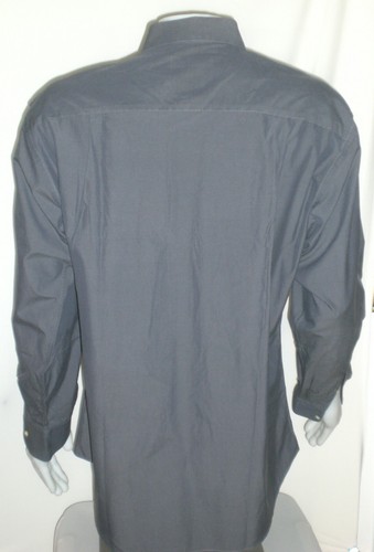 Ermenegildo Zegna Shirt Mens Medium Solid Gray 41 16 Large Made in Italy - Picture 8 of 10