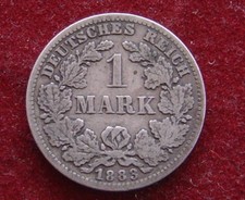 KAISERREICH: 1883 1 Mark Mz. D kleine Adler sehr schön/schön RRR