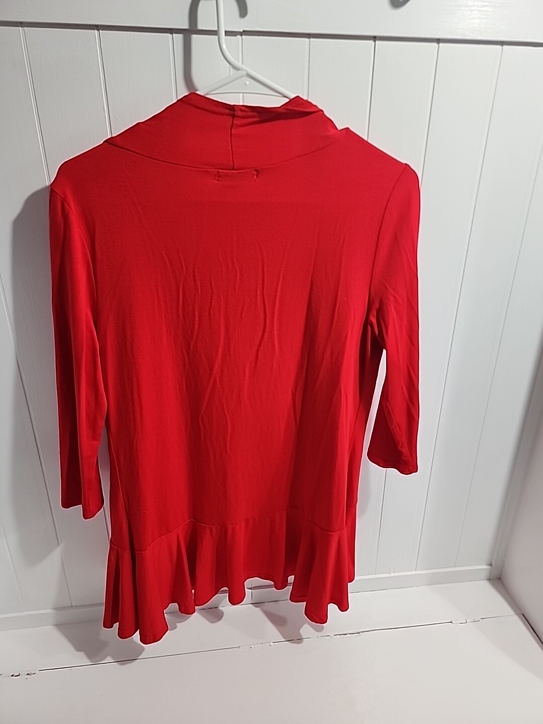 Urban Coco Ladies Size S Red Open Front 3/4 Sleeved Top image 4