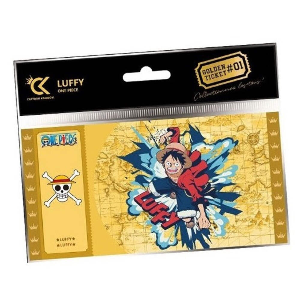CARTOON KINGDOM - GOLDEN TICKET: ONE PIECE (LUFFY) BIGLIETTO #01 DA COLLEZIONE