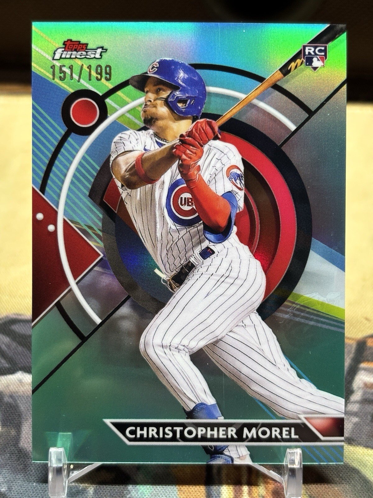 2023 Topps Finest Aqua Refractor Christopher Morel Cubs Rc #46 #'d  /199