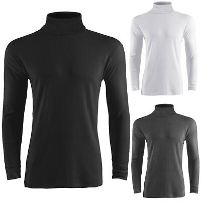 Herren Thermo Langarm Oberteil Unterwäsche Polo Rollkragen Warm Winter Basisschicht