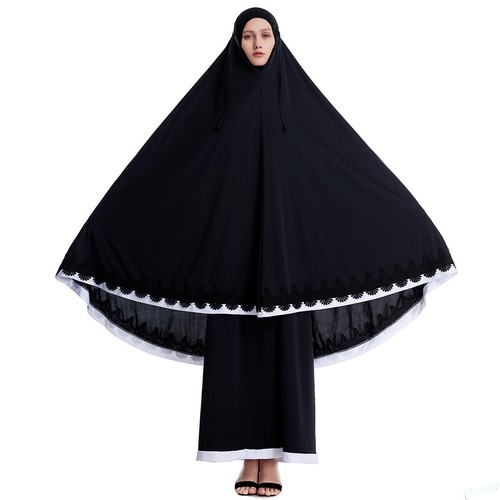 2pcs Women Prayer Dress Abaya Hijab Khimar Skirt Kaftan Dress Muslim Overhead - Picture 9 of 53