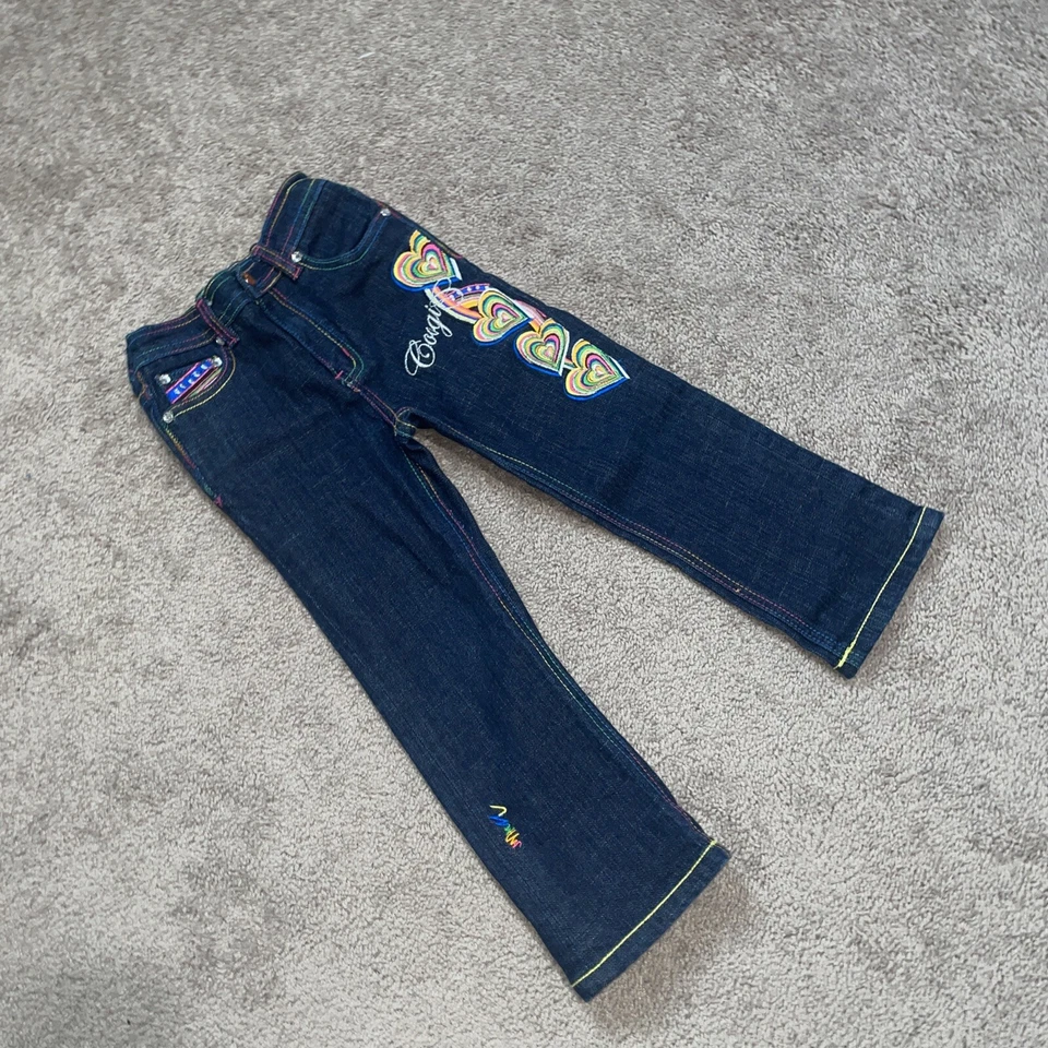Jeans COOGI Niñas Niños Talla 4T Bolsillos Bordados Metal Logo A Presión Bonito Colorido Foto 4 de 4