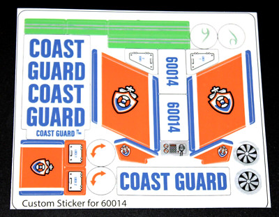 Custom Aufkleber für 60014 Replacement Sticker Sheet for 60014 coast guard