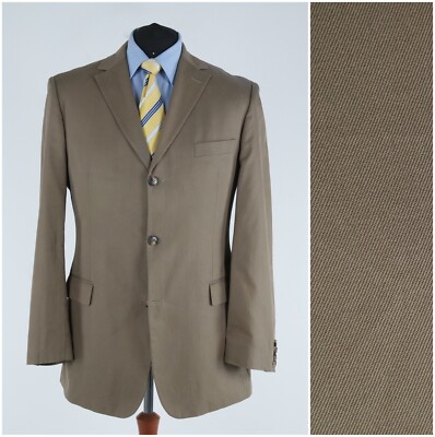 Mens HUGO BOSS Sport Coat 46R US Size Brown Egypt Cotton Blazer 