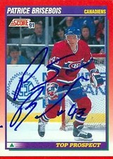 Patrice Brisbois autographed Hockey Card (Montreal Canadiens) 1991 Score #272