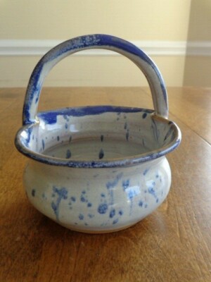 POT LUCK POTTERY BASKET SIGNED AND DATED