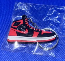 Nike Air Jordan 1 Sneaker Keychain 2D Flat Rubber 2.5  x 1.25  - Black  Red