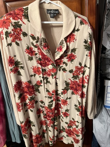 carole little 18w flower jacket beige orange
