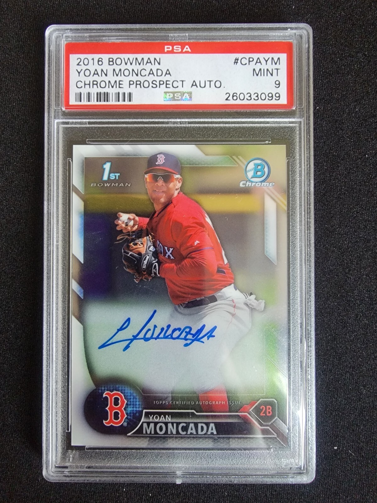 Yoan Moncada 2016 Bowman Chrome Auto PSA 9
