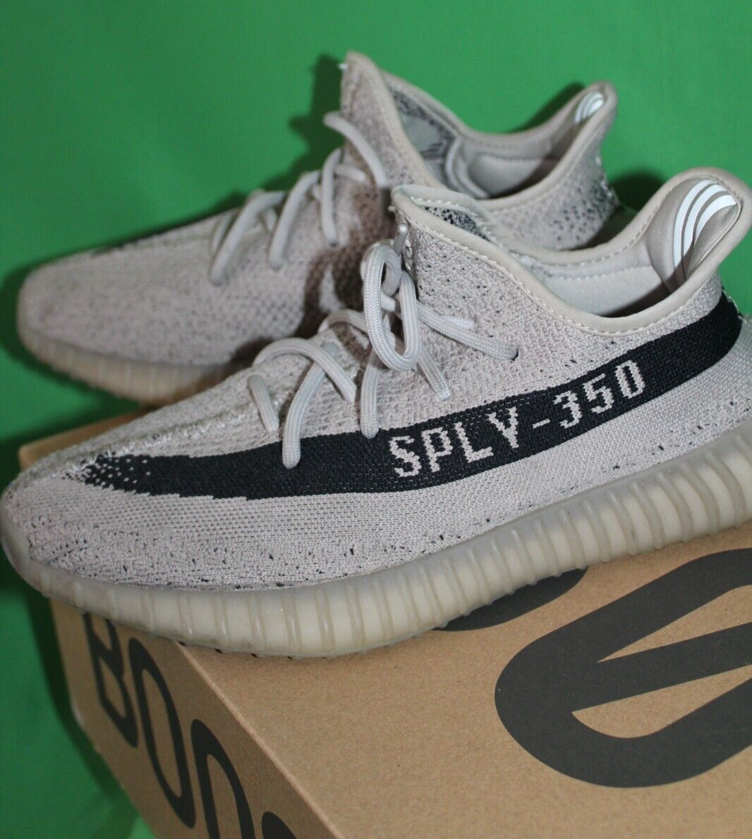 Adidas 350 V2 Originals Yeezy Boost Slate Black Sneakers Men's Size 9 HP7870