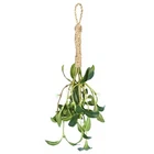 Christmas Artificial Faux Silk Mistletoe Bunch 14 Inches  With Rope
