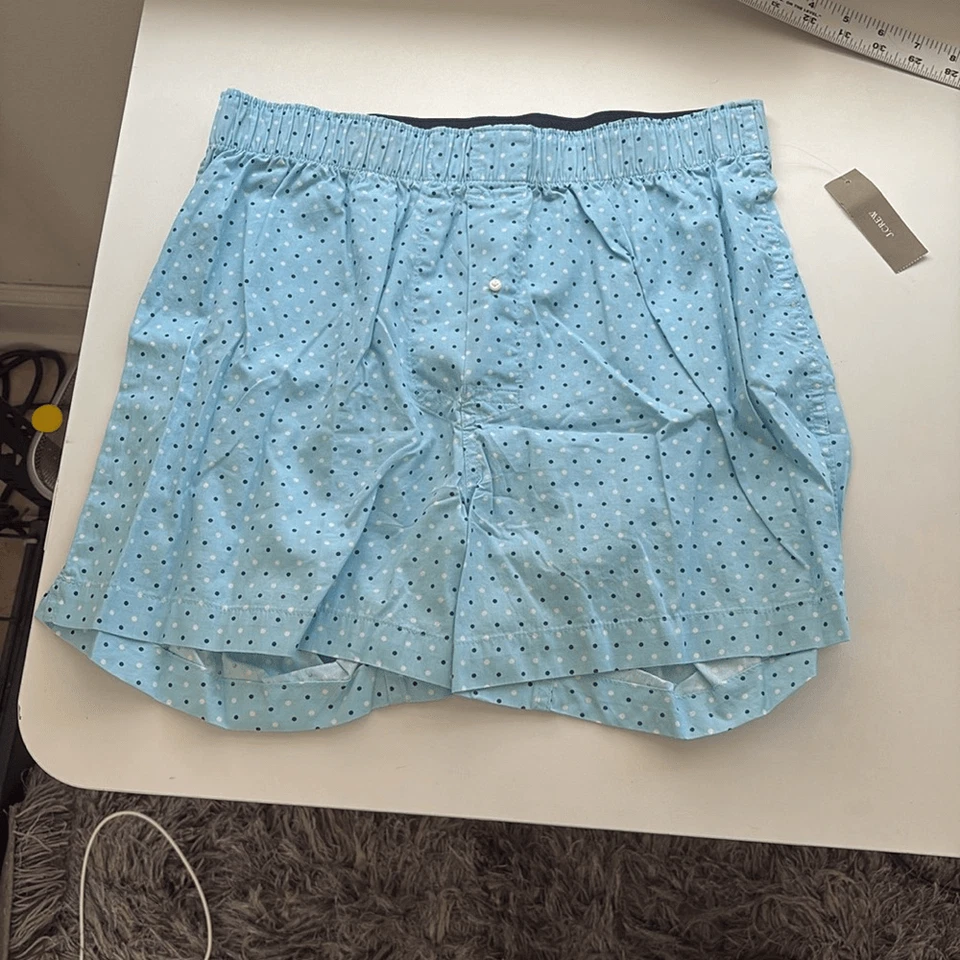 J Crew Printed Boxers Mens Medium Blue White Dot - Image 2 of 4