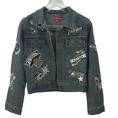 LE MORE Women Denim Jacket NBA Basketball Streetwear