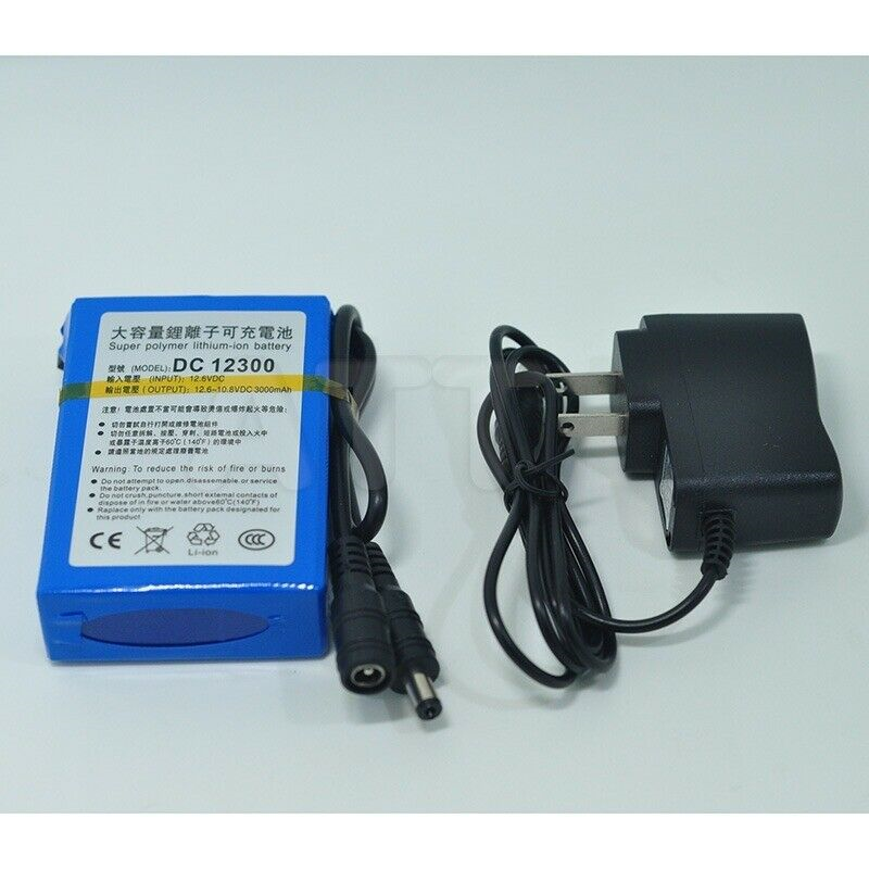 12V DC Rechargeable Battery with Charger for Cameras and CD Players-image