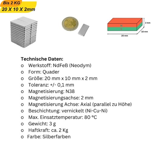 Extreme Strong Neodym Block Magnets - Size And Quantity Selection Real N - Picture 19 of 33
