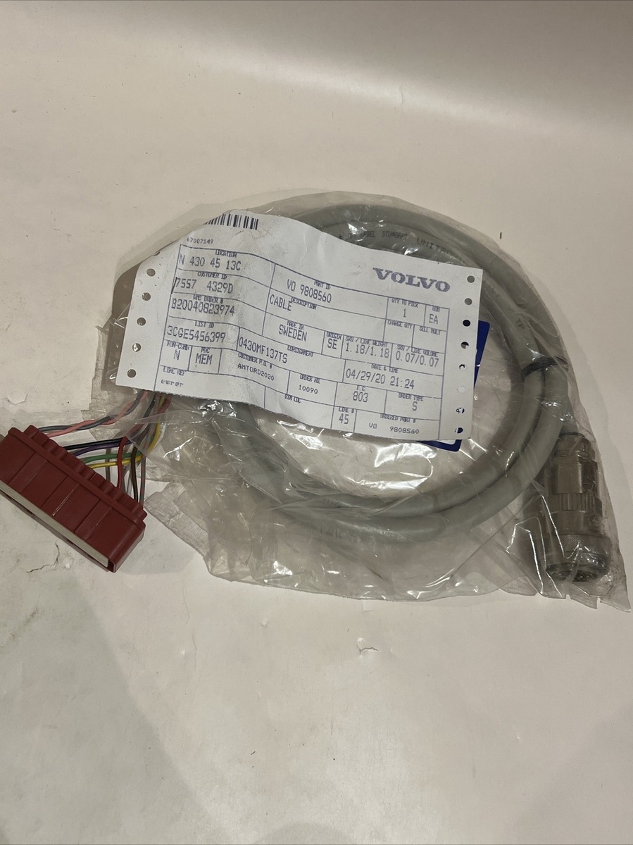 Volvo Penta New OEM Cable, 9808560. Made In Sweden. New & Free 
