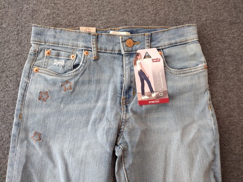 Levi's Jeans Girls 14R Girlfriend Stars Slim Through Thigh Adjustable WaistBand - Picture 2 of 12