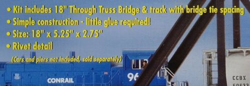ATLAS 1/87 HO SCALE CODE 83 N/S 18" STRAIGHT THROUGH TRUSS BRIDGE KIT # 593 F/S - Bild 2 von 9