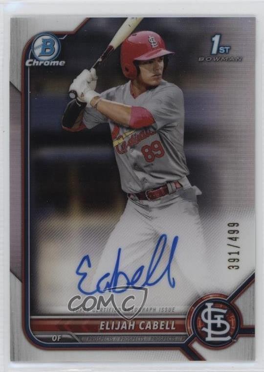 2022 Bowman Chrome Prospect Refractor 391/499 Elijah Cabell #CPA-EC Auto 04y8