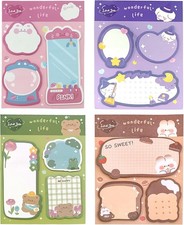 240 Sheets Cute Sticky Notes Set, 12 Styles Cartoon Animal Small Post It Notes 