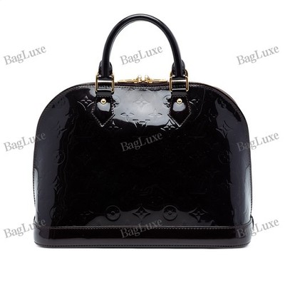 Louis Vuitton LV Monogram Vernis Alma PM Pre-Loved Plum Bag
