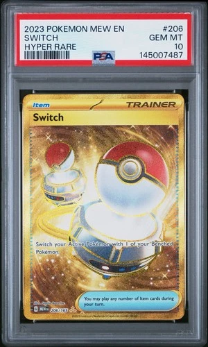 2023 POKEMON MEW EN-151 HYPER RARE #206 SWITCH PSA 10