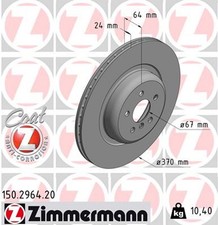 2x ZIMMERMANN Bremsscheibe COAT Z 150.2964.20 f�r BMW 7er G11 G12 X5 G05 F95 X6
