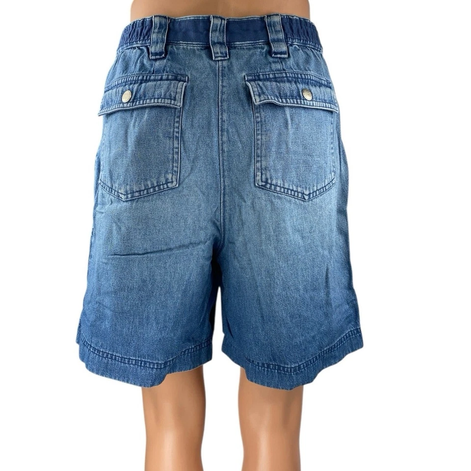 Pantalones cortos de mezclilla informales de cintura alta azules Karen Scott para mujer talla 6P Foto 3 de 4