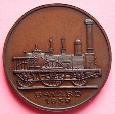 1969 ITALY.  FIRST STEAM LOCOMOTIVE BAYARD COIN