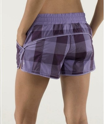Lululemon Shake And Break Women s Gingham Purple Shorts Size 4