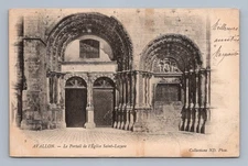 Antique French Postcard AVALLON SaintLazare Church Portal 1902