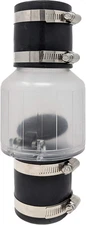 Silent Sewage 2" Sump Pump Check Valve w/ Clear Body & Spring-Loaded Flapper