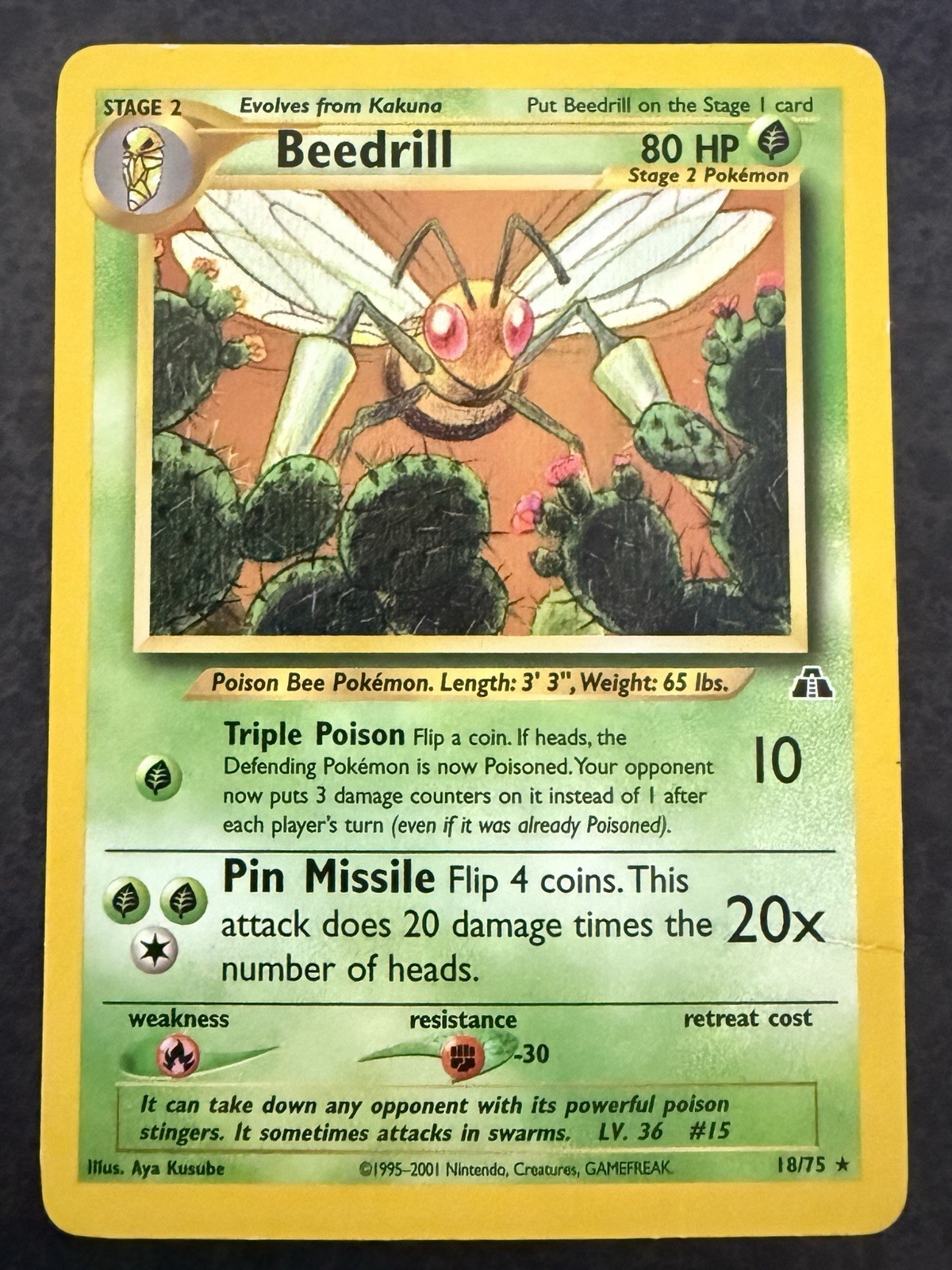 Beedrill 18/75 Rare Neo Discovery Pokemon Unlimited