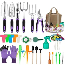 83-Piece Garden Tool Set Heavy Duty Aluminum Ergonomic Non-Slip Handle Succulent