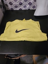 Nike neon yellow hoodie large therma fit w/black mesh logo on front