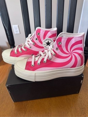 Converse All Star Lift Platform High Top Sneakers Sunrise/Carmine Pink NIB 6.5