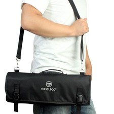8 Slot Chef Knife Bag Roll Carry Case Adjustable Straps Kitchen Cooking Storage