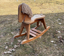 Koń na biegunach Drewno lata 60/70 Koń Zabawka Vintage Retro