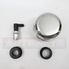 SBC Breather & PCV Valve Set With Grommets For Chrome Valve Covers SB Chevy 350