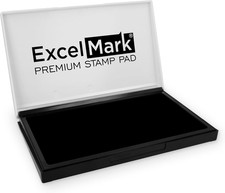 ExcelMark Extra Large Rubber Stamp Ink Pad 3-78 x 7 Inch Black