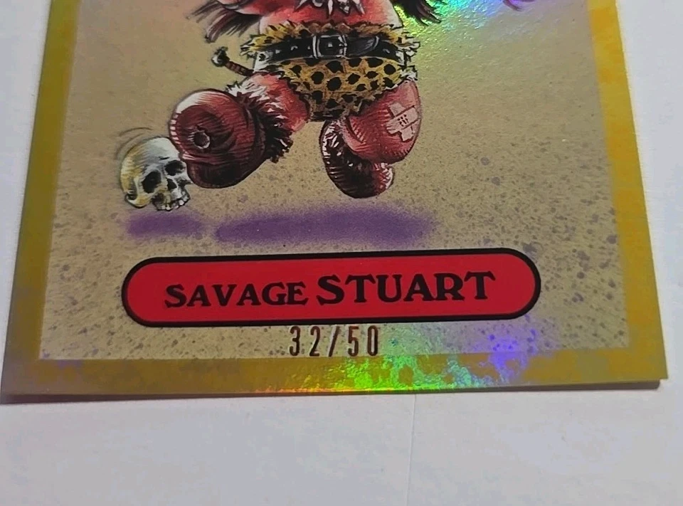 2025 Topps Worst of Garbage Pail Kids SAVAGE STUART 60b Fool’s Gold /50 - Image 3 of 3