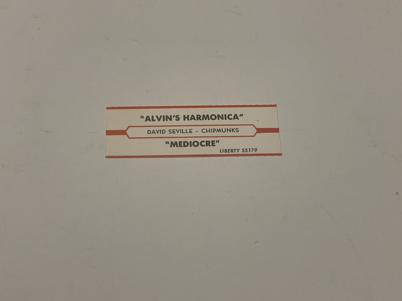 Jukebox Title Strip David Seville Chipmunks Alvin’s Harmonica Mediocre Liberty