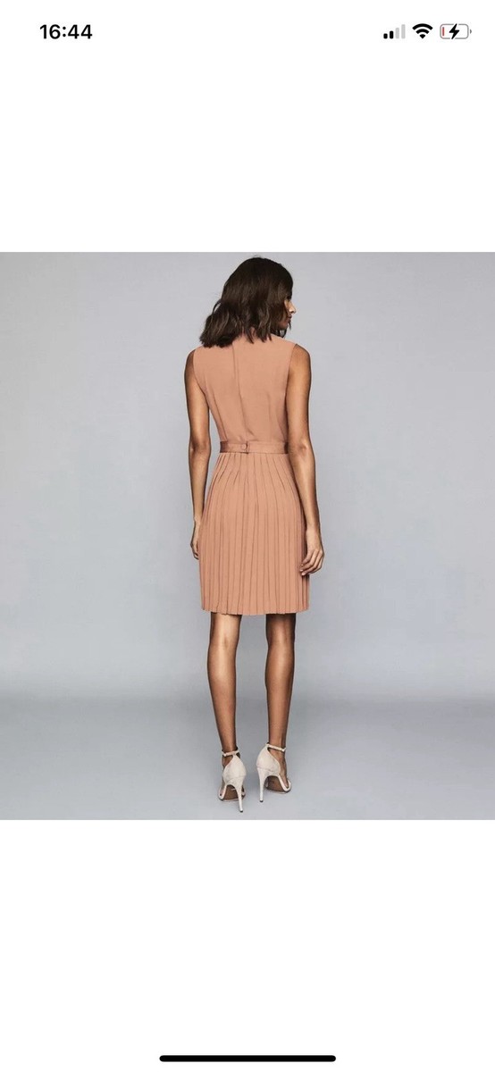 reiss linnea pleated shift dress Reiss Linnea Pleated Sleeveless Shift Dress In Pink. Brand New With Tags