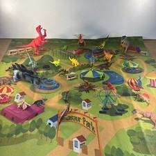 Dinosaur Park Play Mat Activity with 20 plus Dinosaur Figures Mixed Lot