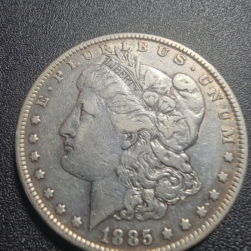 1885 MORGAN SILVER DOLLAR $1 EF CONDITION CLEANED