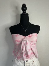 Shein pink floral tube top