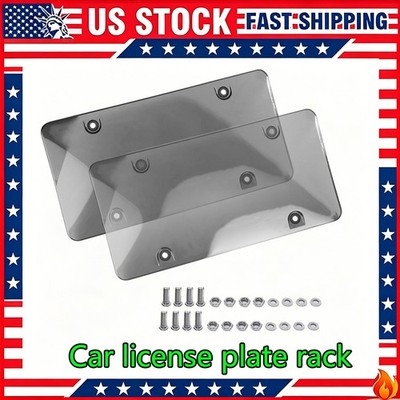 New !!! 2PCS FLAT LICENSE PLATE SHIELD COVER PROTECTOR FOR CAR /AUTO TAG
